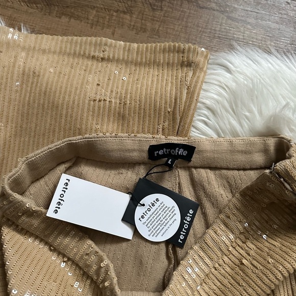 RETROFETE Julien Sequin Knit Pant In Nude - Picture 7 of 8